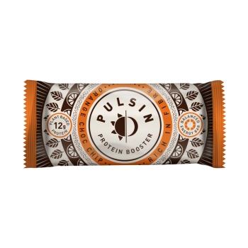 BATON PROTEIC CU PORTOCALĂ ŞI CIPSURI DE CIOCOLATĂ PULSIN 50 gr